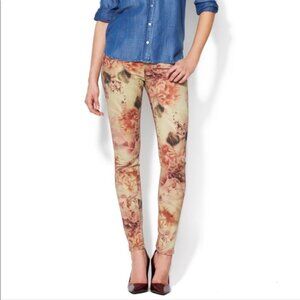Etienne Marcel Semi Distressed Floral Print Skinny Jeans Size 25